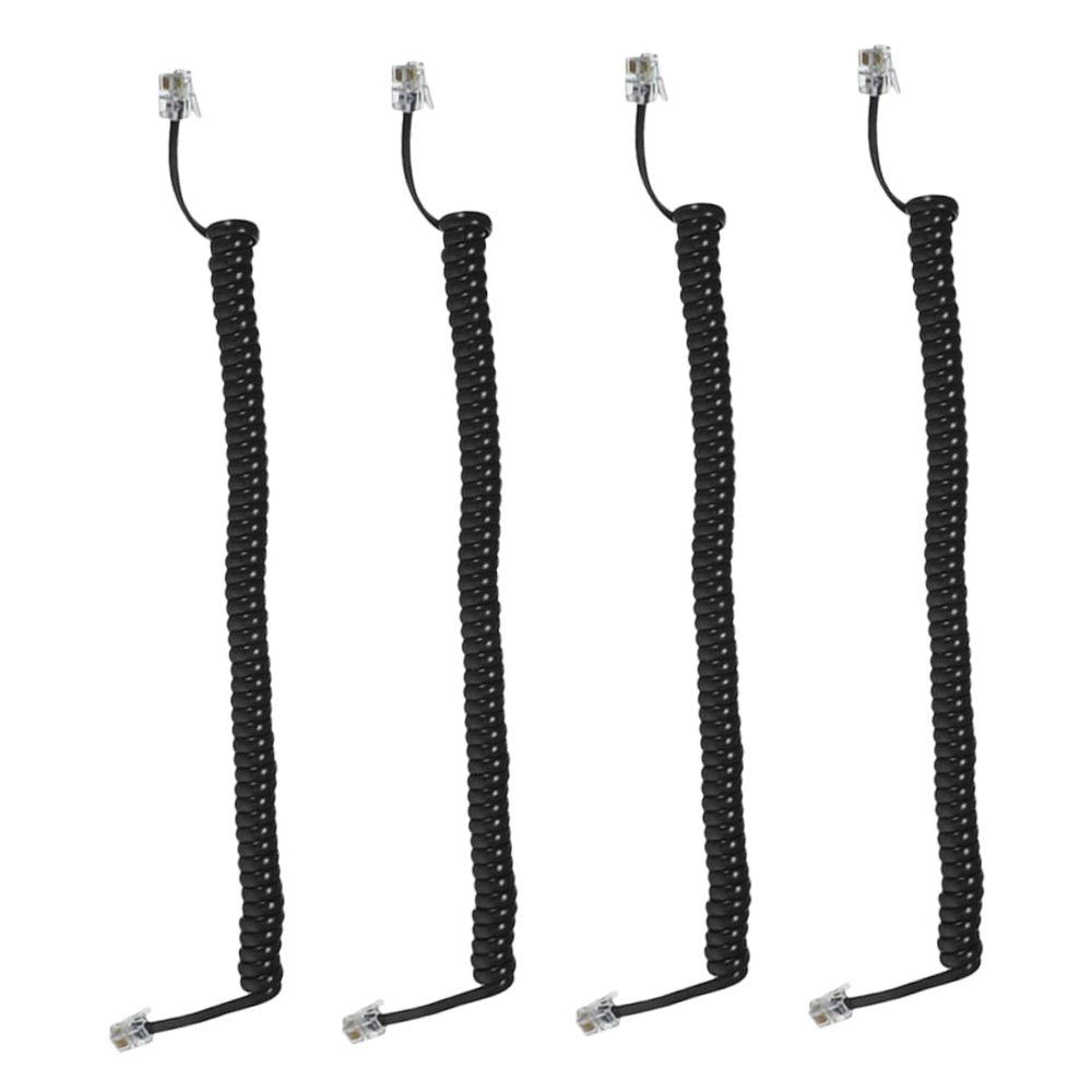 Lurrose 4pcs Stretchable Spring Phone Cable for Home Office Easy Installation Tangle Resistant Compatibility Durable Materials