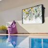 Big buy store Outdoor TV Cover 75 Inch Yellow Daisy TV Enclosure Floral Eucalyptus Leaves TV Covers for Outside TV Display Screen Protector with Remote Control Pocket Home Decor view 2