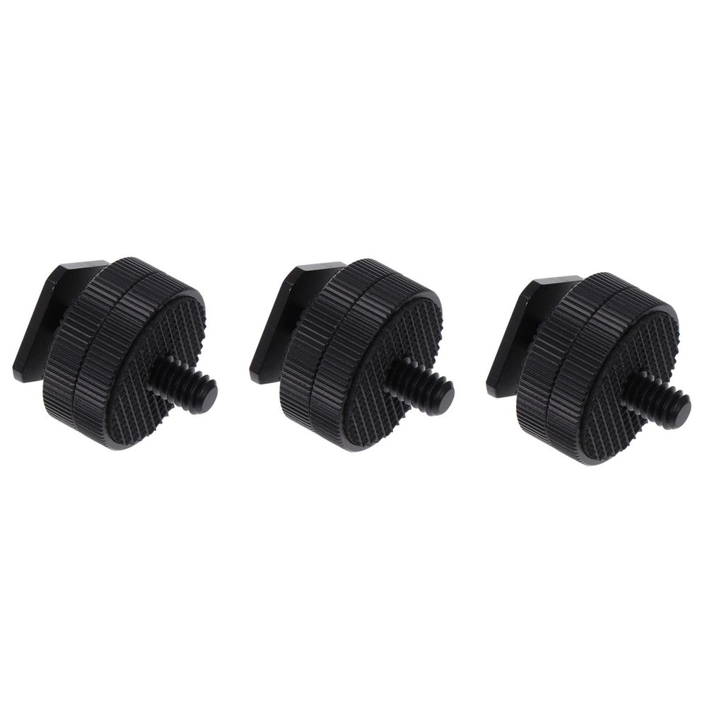 3Pcs Dual Hot Shoe Mount Adapter Flash Bracket for Tripods Cameras LED Lights and Monitors Durable Design