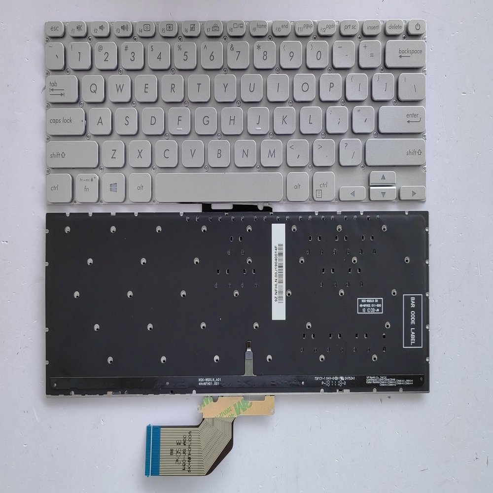 Eobruweo Laptop Replacement Keyboard US for ASUS S403F A403F X403F X403FA X403FAC X403J X403JA ADOL14F FA No TrackPoint,Backlit Silver