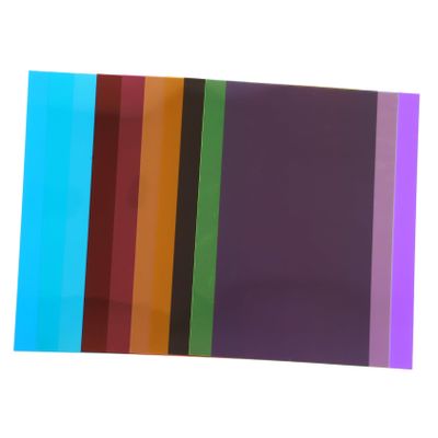 10Pcs PVC Color Correction Light Gels Transparent Light Diffuser Sheets for Photography Lighting High Light Transmission Cut to Fit Additive Subtractive Color Mixing
