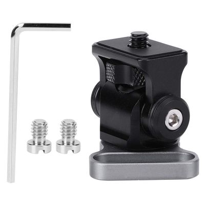 360 Degree Horizontal Rotation and 170 Degree Pitch Adjustable Aluminium Alloy Cage Monitor Bracket for Video Camera with Rubber Pad Protection