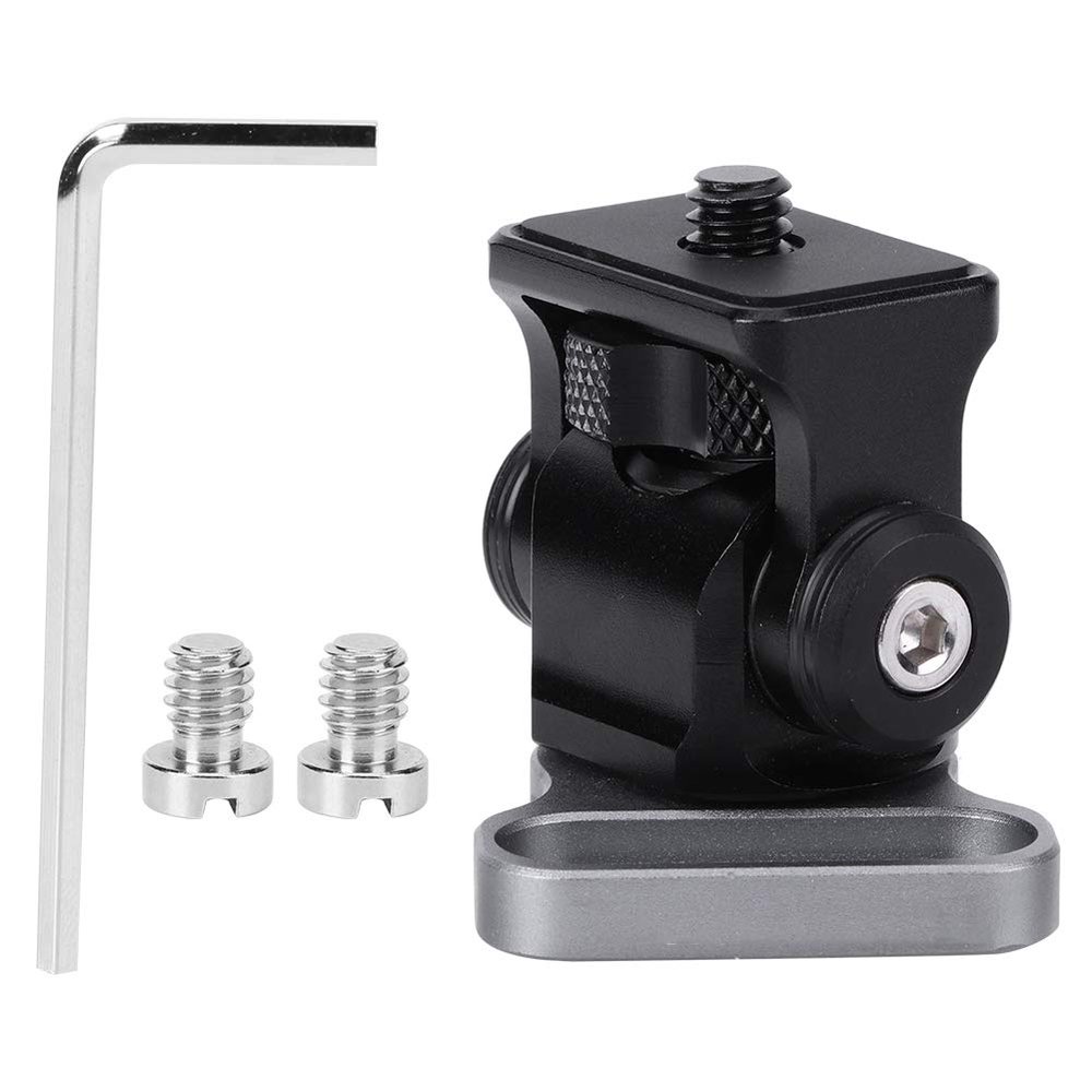 360 Degree Horizontal Rotation and 170 Degree Pitch Adjustable Aluminium Alloy Cage Monitor Bracket for Video Camera with Rubber Pad Protection