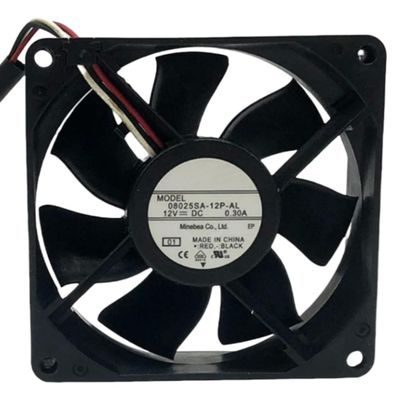 08025SA-12P-AL Fan 8CM for 12V 0.30A 8025 80X80X25MM 3-Wire Cooling Fan
