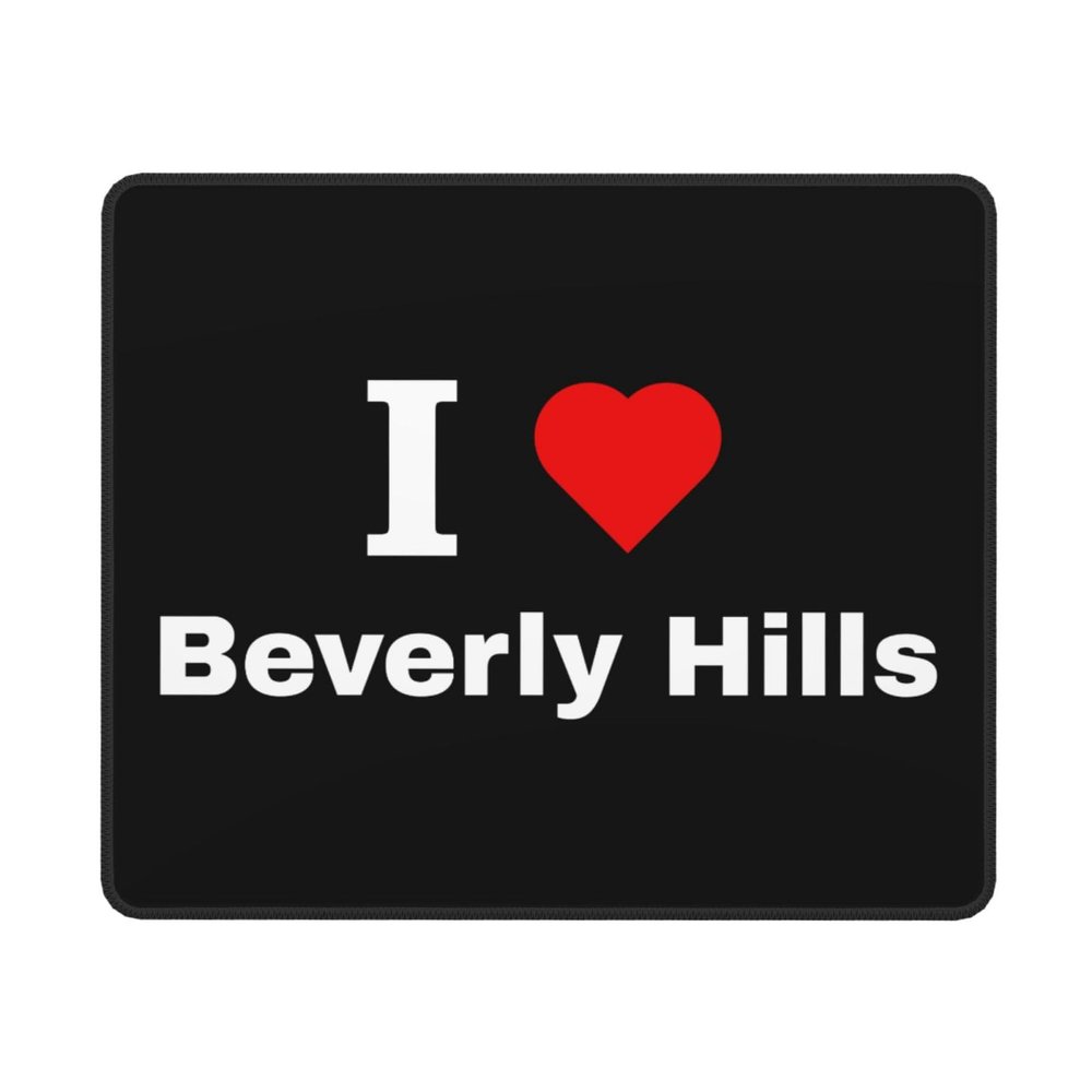 I Love Beverly Hills (1) Mouse Pad Non-Slip Rubber Base 10x12 in Square Waterproof Laptop Office Desk Accessories Mouse Pads