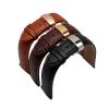 HMFang Butterfly Deployment Clasps Watch Band 18mm 19mm 20mm 21mm 22mm Genuine Leather Watch Men Straps Bracelets Promotion WATCHBAND(Black gold buckle,21mm) view 4