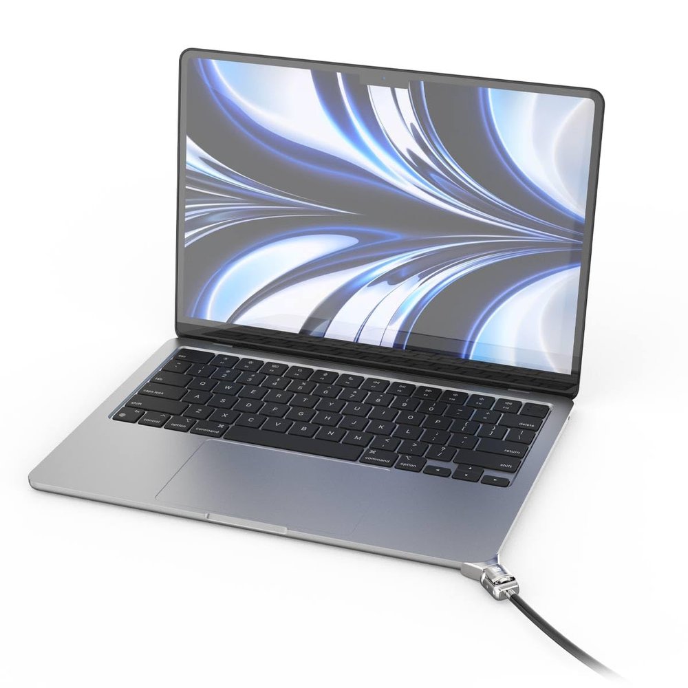 Compulocks Ledge Lock Adapter for MacBook Air 13" M2-M4 with Keyed Lock Silver