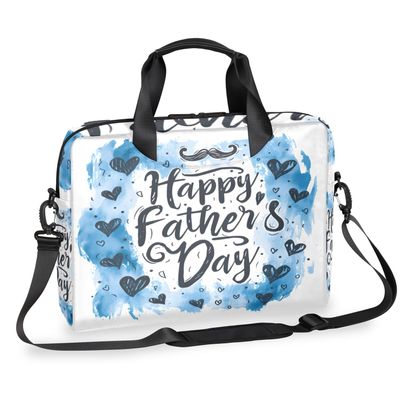 Adornori Happy Father's Day Laptop Bag 15.6 Inch Laptop Sleeve Case with Shoulder Straps Heart Computer Case Cover Slim Briefcase for Men Women