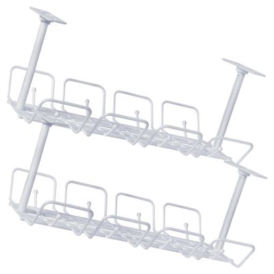 2Pcs Under Desk Cable Management Tray Space Saving Cord Organizer for Home Office Lightweight and Easy to Install for Bedroom Living Room Study Room and Computer Room