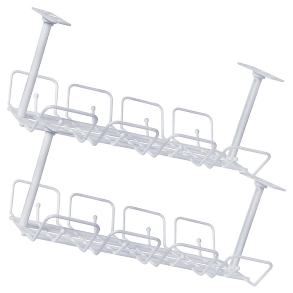2Pcs Under Desk Cable Management Tray Space Saving Cord Organizer for Home Office Lightweight and Easy to Install for Bedroom Living Room Study Room and Computer Room