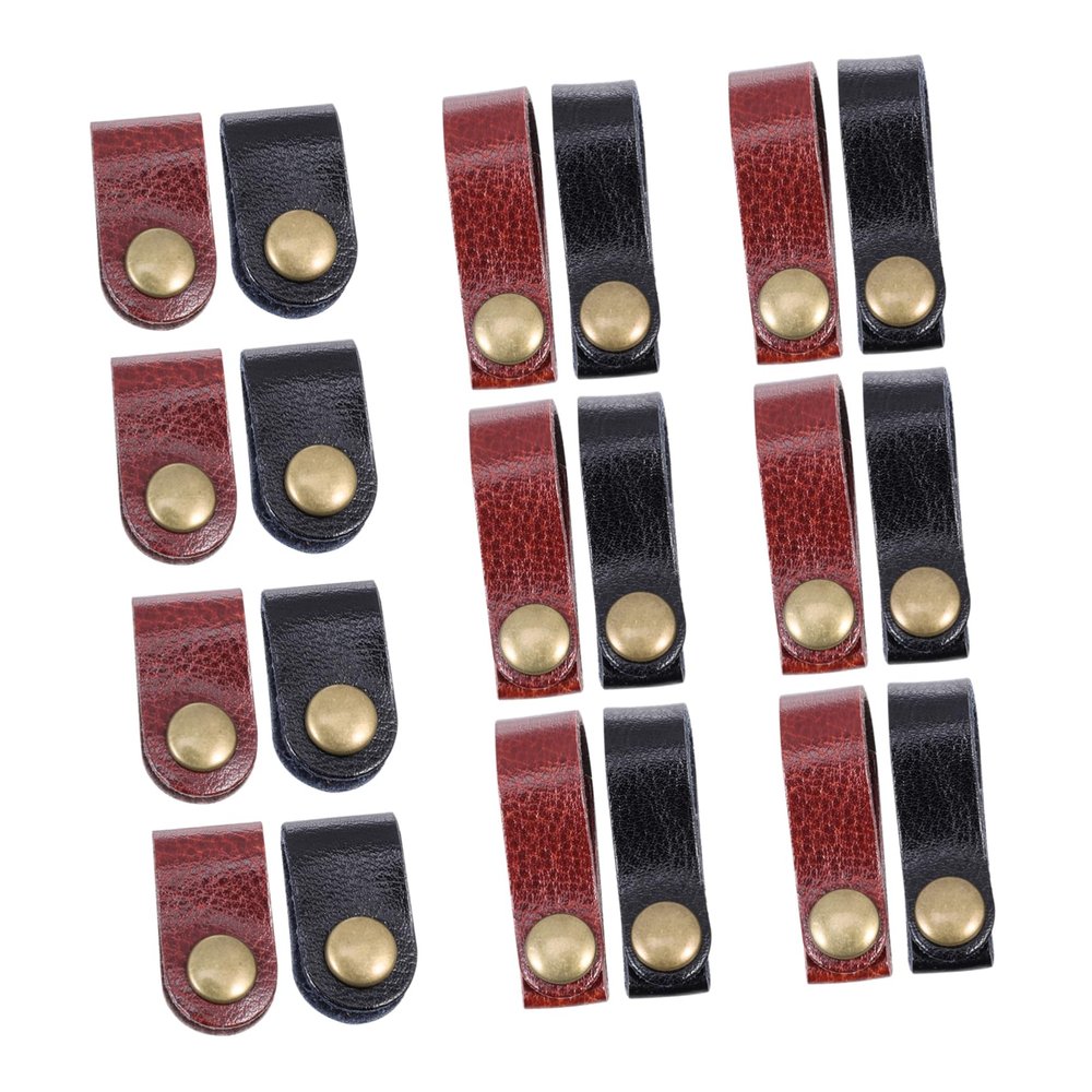 24Pcs Cow Leather Cable Winders Multi Purpose Headphone USB Cord Organizers Durable Buckle Wire Organizers for Effortless Cable