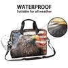 Adornori Patriotic Eagles Laptop Bag 15.6 Inch Laptop Sleeve Case with Shoulder Straps American Flag Computer Case Cover Slim Briefcase for Men Women view 3