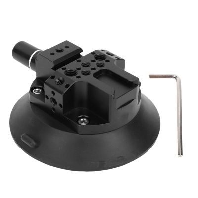 ASHATA 4.6 Inch Vacuum Suction Cup Mounting Base with 1/4in 3/8in Threaded Holes, Air Pump Car Camera Suction Holder, 117mm, Compatible with Camera, Light, Car Glass