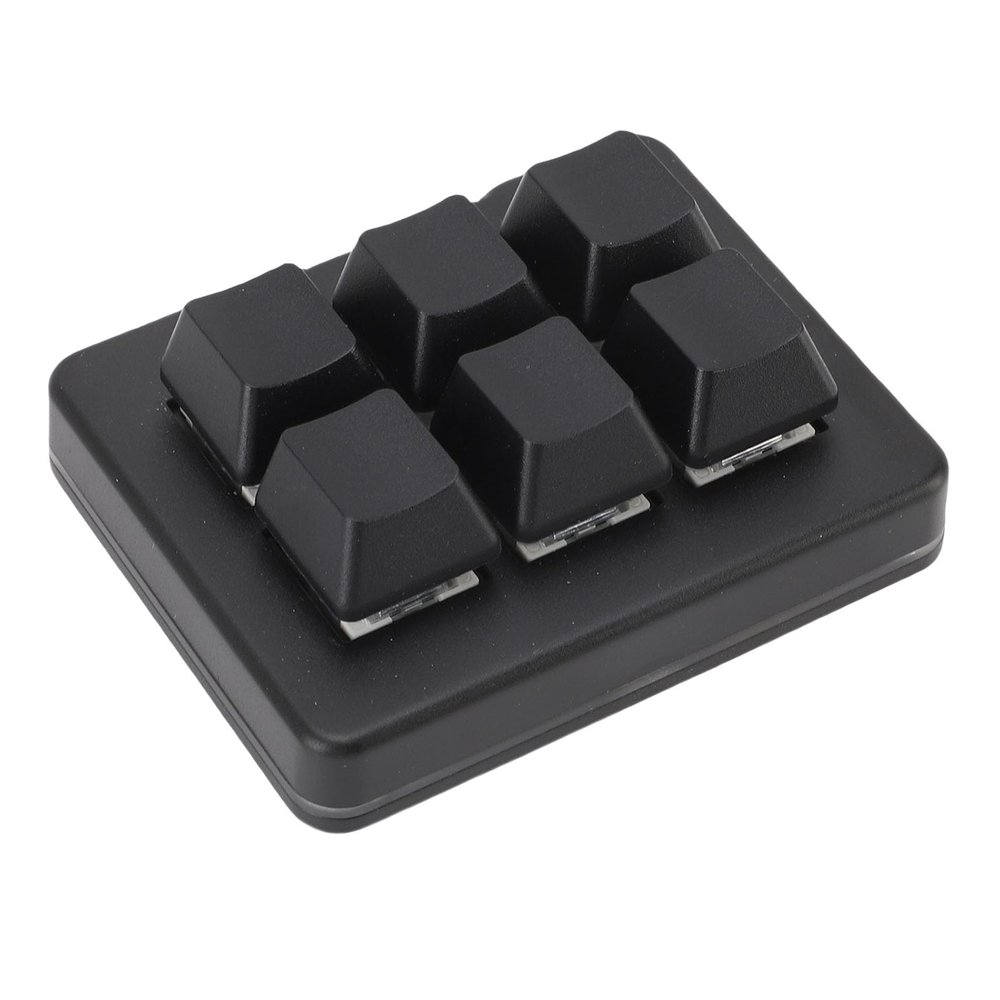 Wisoqu 6 Key Programmable Keyboard, One Handed Mini Mechanical Gaming Keyboard, Blue Switch, Wireless 2.4G USB 3 Modes, for OS X, Android