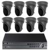 CCTVWHOLESALEOUTLET 4MP Plug & Play IP Kit: 16ch NVR with 4TB, 8 Turret Grey Cameras 4mm Lens, Night Vision, Built-in Mic, 100FT IR view 1