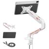 2025 Magnetic Wireless Charging Stand for iPad Pro 12.9, iPad Air 13 M2 Only, Aluminum Alloy Arm Mount with 2M Cable, Foldable Adjustable Tablet Holder for iPad Pro 12.9 3rd/4th/5th/6th,White view 1