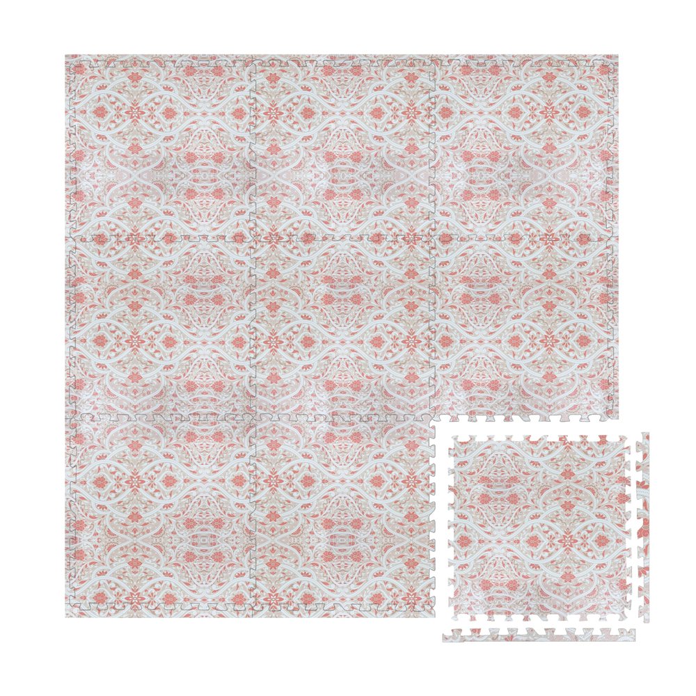 Play Platoon Kids Play Mat, 9 Tile 72x72 Inch - Petal Print, Extra-Thick