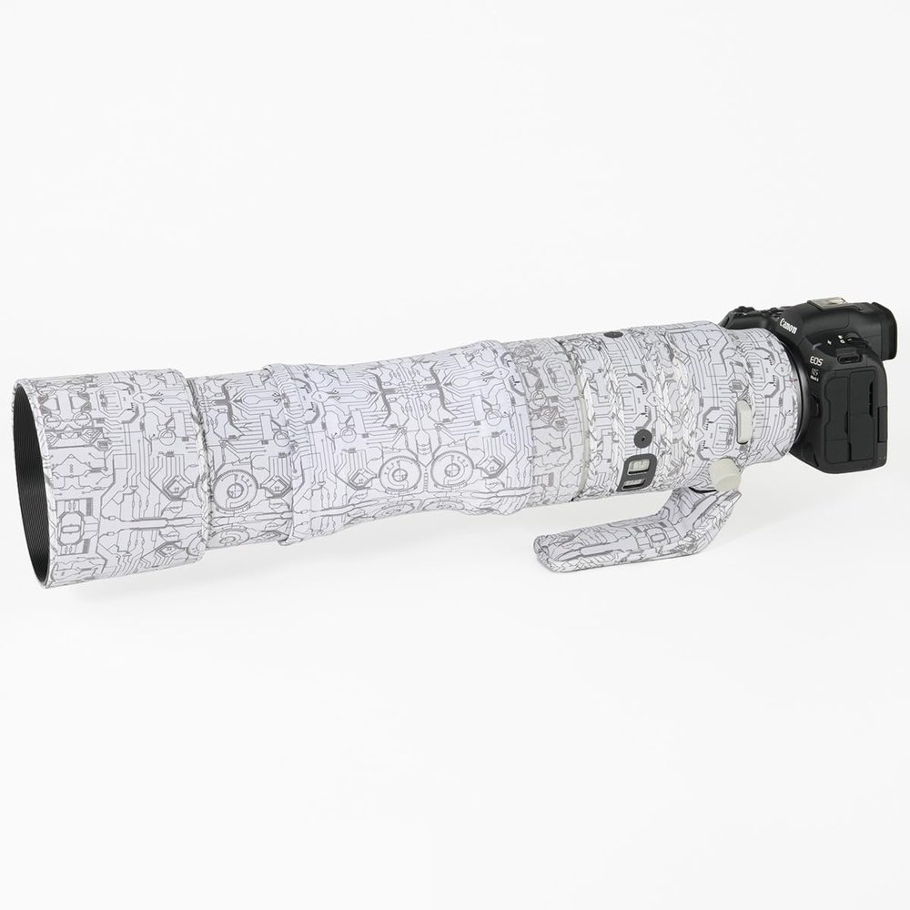 CHASING BIRDS Lens Camouflage Waterproof Coat for Canon RF 200-800mm F6.3-9 is USM Rainproof Lens Protective Cover Version IV(Electric White)