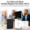 LIMU AI Voice Recorder with App Control - 13h Recording Device, 64GB AI Note Taking Device - GPT 5 Translation, Summaries & Mind Maps (125 Languages), 400 Min/Month, Audio Recorder with Transcription view 2