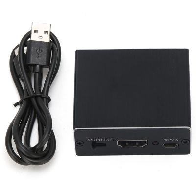 4K Audio Extractor with SPDIF Outputs, DTS HD Support, 3 Audio Modes, LED Indicator, ABS Material, for High Quality Sound Extraction