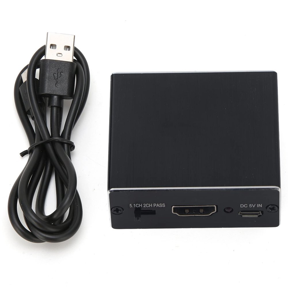 4K Audio Extractor with SPDIF Outputs, DTS HD Support, 3 Audio Modes, LED Indicator, ABS Material, for High Quality Sound Extraction