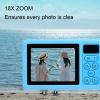 PUSOKEI 4K Digital Camera 48MP, 3 Miles Underwater IP68 Dual Screen Vlogging Camera for Teens Beginners, 18x Optical Zoom, 1200mAh Rechargeable (Blue) view 2
