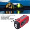 GOWENIC Hand Crank Emergency, Portable FM Weather with LED Flashlight, 2000mAh Power Phone Charger, USB Charged and Solar Power for Camping, Emergency (Red) view 2