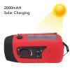 GOWENIC Hand Crank Emergency, Portable FM Weather with LED Flashlight, 2000mAh Power Phone Charger, USB Charged and Solar Power for Camping, Emergency (Red) view 4