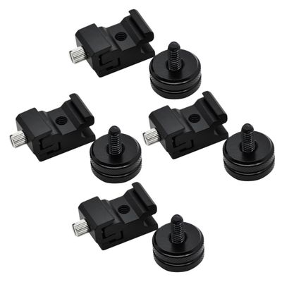 POPETPOP 8pcs Adjustable Cold Shoe Mount Adapter Set with Tripod Base for DSLR Camera and Flash Compatible with Light Stands and Photography Equipment