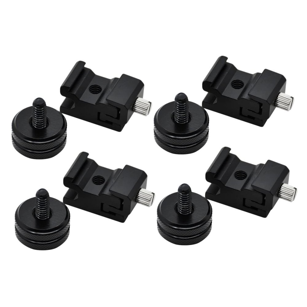 LALAFINA 8Pcs Cold Shoe Mount with Tripod Adapter Kit for DSLR Camera Flash Stand Compatible with Screw Port for Microphones and LED Lights