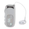 GOWENIC Clip On BT Headset, Ergonomic Retractable Wireless Headset with Vibration Alert and Voice Announcement, LCD Digital Power Display, for Driving Business (Electroplated Bright Silver) view 1