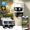 Defender AI Powered 3K+ Guard WiFi Tri-Lens PTZ Plug-in Power Outdoor Security Camera, 3-in-1, 360, 8X Zoom, Human/Vehicle AI Detection, Blue/Red LED, WiFi 6, Works w/Guard App, 2 Pack view 2