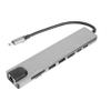 Angoily 8-in-1 USB Hub Adapter for Laptops Type-C USB 3.0 Splitter Compatible and PC Compact Design for Laptop and PC Use view 1