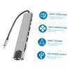 Angoily 8-in-1 USB Hub Adapter for Laptops Type-C USB 3.0 Splitter Compatible and PC Compact Design for Laptop and PC Use view 2