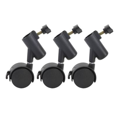 3pcs 16MM Light Stand Wheels with Brake, 360 Rotating, Quiet, Easy Install, Tripod Casters for Live Photography, Floor Friendly, PP Material