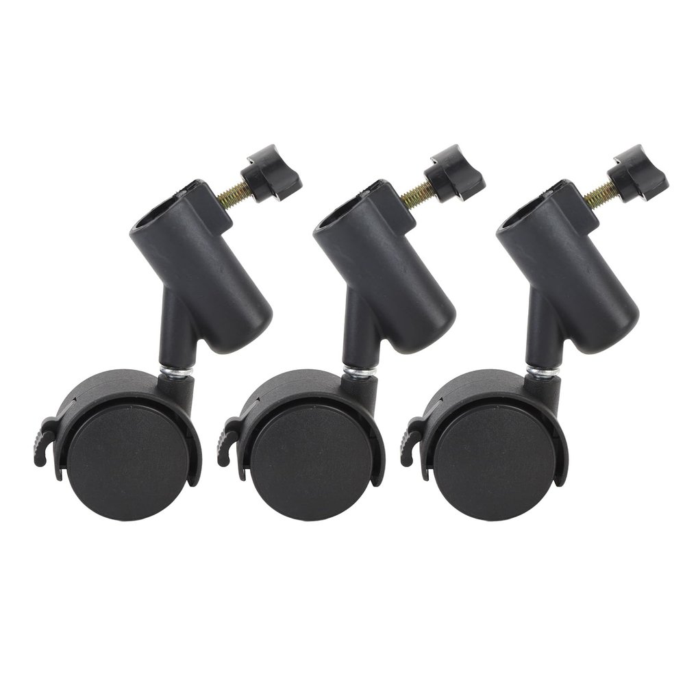 3pcs 16MM Light Stand Wheels with Brake, 360 Rotating, Quiet, Easy Install, Tripod Casters for Live Photography, Floor Friendly, PP Material