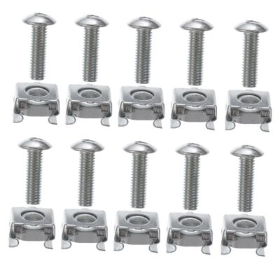 100Pcs Server Rack Screws Clip Nuts Plated Rack Mount Screws for Network Equipment Installation Durable and