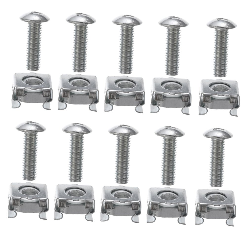 100Pcs Server Rack Screws Clip Nuts Plated Rack Mount Screws for Network Equipment Installation Durable and