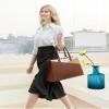 LOVEVOOK Laptop Tote Bag for Women, Leather Business Office Work Bag Computer Briefcase with Small Clutch fit for 15.6 Inch Laptop,Brown-Beige-Apricot view 2