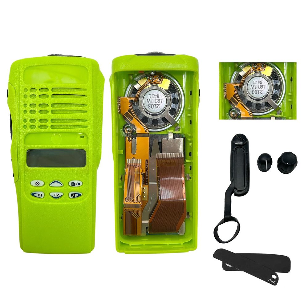 Housing Case Cover with Speaker and LCD Refurbish Kit Replacement for HT1250 Limited-Keypad Two Way Radio Accessories (Green)