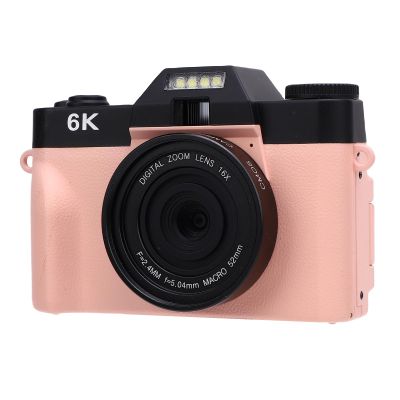 Bewinner Mirrorless Camera with 6K Video, 64MP CMOS Sensor,16X Digital Zoom, 180 Flip Screen, Autofocus, WiFi Transfer for Vlogging Photography (Pink)