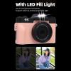 Bewinner Mirrorless Camera with 6K Video, 64MP CMOS Sensor,16X Digital Zoom, 180 Flip Screen, Autofocus, WiFi Transfer for Vlogging Photography (Pink) view 3
