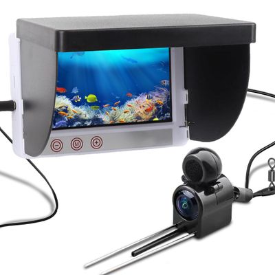 LICAEVEY Underwater Fishing Camera, 5MP 1080P Fishing Camera with Infrared Night Vision Light, Portable Fish Finder with 164ft Cable & 4.3in HD Screen for Ice Lake Boat Angling