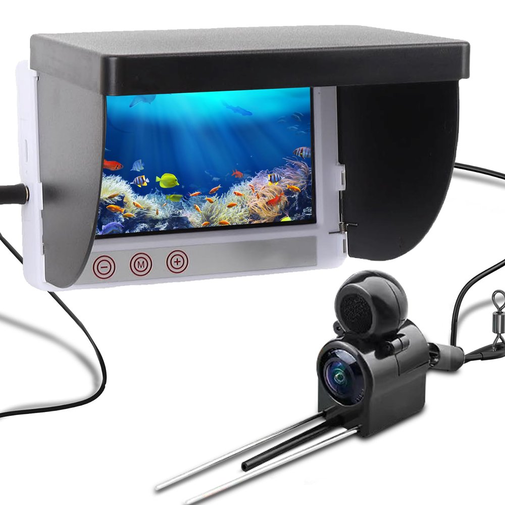LICAEVEY Underwater Fishing Camera, 5MP 1080P Fishing Camera with Infrared Night Vision Light, Portable Fish Finder with 164ft Cable & 4.3in HD Screen for Ice Lake Boat Angling