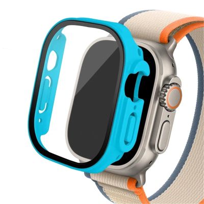 Glass case for Ultra 2 case 49mm smar twatch PC Bumper Screen Protector Tempered Cover iwatch Series Band Accessories
