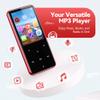 AGPTEK 64GB MP3 Player with Bluetooth, M3 2.4 inch Music Player with Speaker and FM Radio, Touch Buttons, Supports Up to 128GB (Black Red) view 2