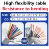 5 m 10-core High Flexible Drag Chain Shielded Pure Copper Cable TRVVP 26/24/22/20/18/17 AWG PVC Bending Resistant CNC Cable(20 AWG-0.5MM) view 2