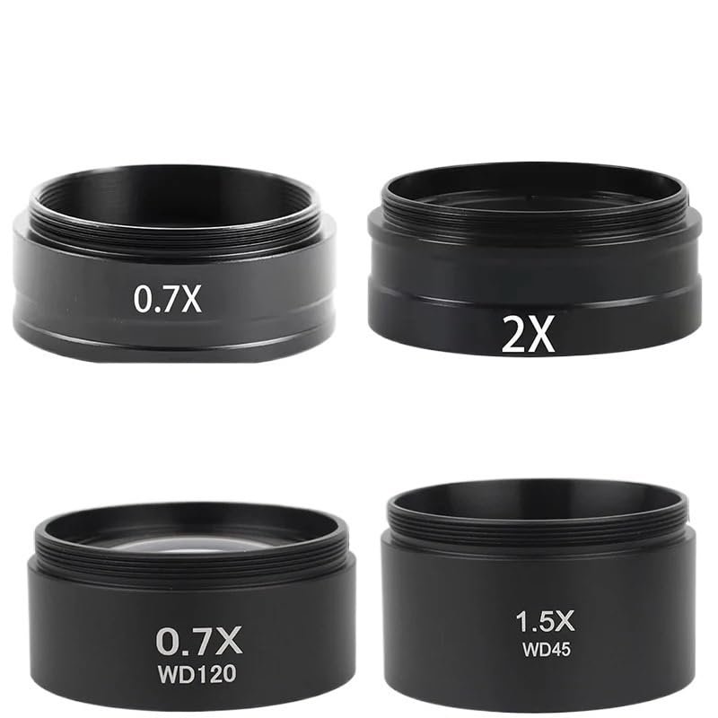 1pc 1X 0.3X 0.5X 0.7X 0.75X 1.5X 2X M48 Zoom Stereo Microscope Barlow Objective 0.3X 0.5X 0.7X 1.5X 2X M42 10A 120X/180X/300X Lens(M42-0.3X)