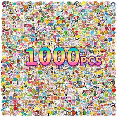 1000 pcs/Set Random Theme No Repeated Cute Cartoon Stickers for Kids Teens- Small Waterproof Vinyl Decals for Laptop, Scrapbooking, DIY Crafts - Adorable Animal & Fantasy Theme Sticker Pack Gift/Deco
