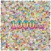 1000 pcs/Set Random Theme No Repeated Cute Cartoon Stickers for Kids Teens- Small Waterproof Vinyl Decals for Laptop, Scrapbooking, DIY Crafts - Adorable Animal & Fantasy Theme Sticker Pack Gift/Deco view 1